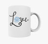 This Ceramic 350 ml Mug ~ Barth Syndrome Foundation of Canada is customized with the Barth Love logo on both sides of the mug.