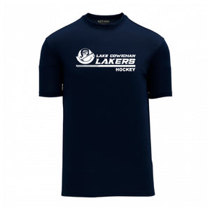 Lake Cowichan LAKERS Hockey ~ Alternate Logo ~ Athletic Knit Performance - Adult T-Shirt *Navy Blue*