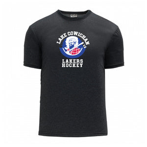Lake Cowichan LAKERS Hockey ~ Classic Logo ~ Athletic Knit Performance - Adult T-Shirt *Charcoal Heather*
