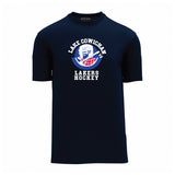 Lake Cowichan LAKERS Hockey ~ Classic Logo ~ Athletic Knit Performance ~ Youth T-Shirt *Navy Blue*