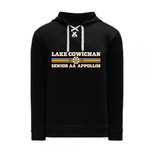 Lake Cowichan Appollos Sr Hockey ~ Athletic Knit Hockey Lace Youth Hoodie ~ Vintage Logo - Black