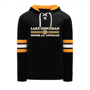 Lake Cowichan Appollos Sr Hockey ~ Athletic Knit Hockey Lace Youth Hoodie ~ Vintage Logo - Striped