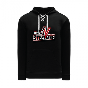 Nanaimo Steelmen Sr Hockey ~ Athletic Knit Hockey Lace Adult Hoodie ~ Black