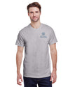 Show your support with the Barth Logo Embroidered on the Left Chest of this Gildan Adult Ultra Cotton® 6 oz. T-Shirt ~ Barth Syndrome Foundation of Canada      6 oz., 100% preshrunk cotton;     Ash Grey is 99/1; Sport Grey is 90/10; Antique colors are 90/10; Heathers and Safety colors are 50/50; Cotton/Polyester     Tear away label     Double-needle Sleeve and Bottom Hem     Seamless Double-needle 7/8" Collar     Taped Neck and Shoulders