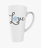This Ceramic 400 ml Latte Mug ~ Barth Syndrome Foundation of Canada is customized with the Barth Love logo on both sides of the mug.