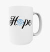 This Ceramic 450 ml Mug ~ Barth Syndrome Foundation of Canada is customized with the Barth Hope logo on both sides of the mug.
