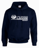 Lake Cowichan LAKERS Hockey ~ Alternate Logo ~Gildan Heavy Blend 50/50 Pullover Hooded Youth Sweatshirt *Navy Blue*